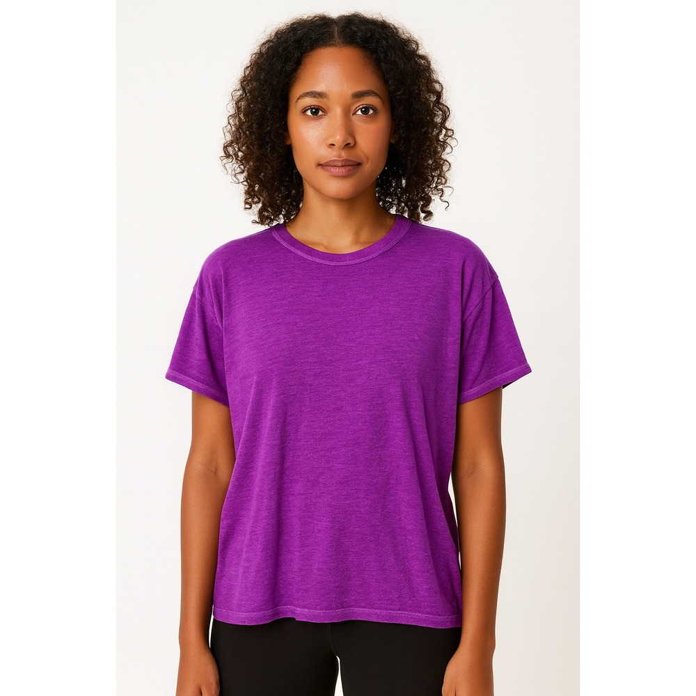 Free People Movement Keep Rolling TShirt Purple Sheer Athleisure Short Sleeve Sm